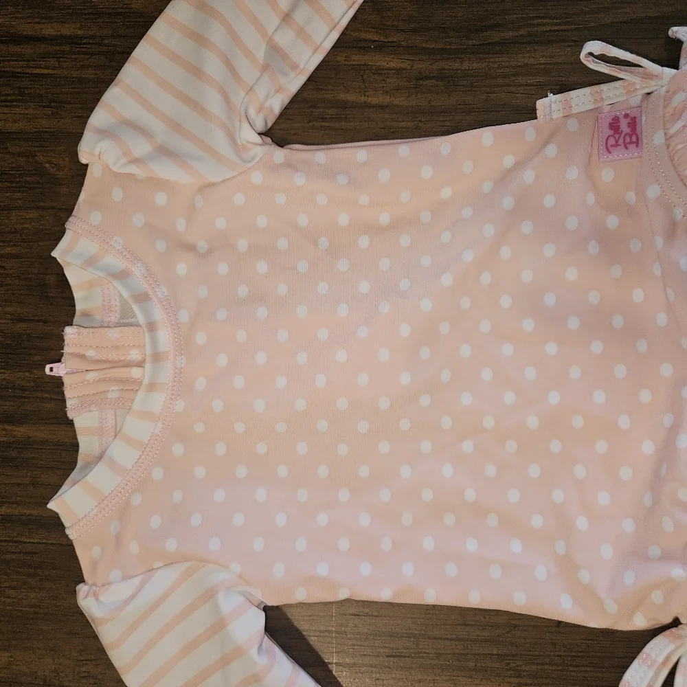 Rufflebutts Long Sleeve Rash Guard One Piece - Size 3-6 Months